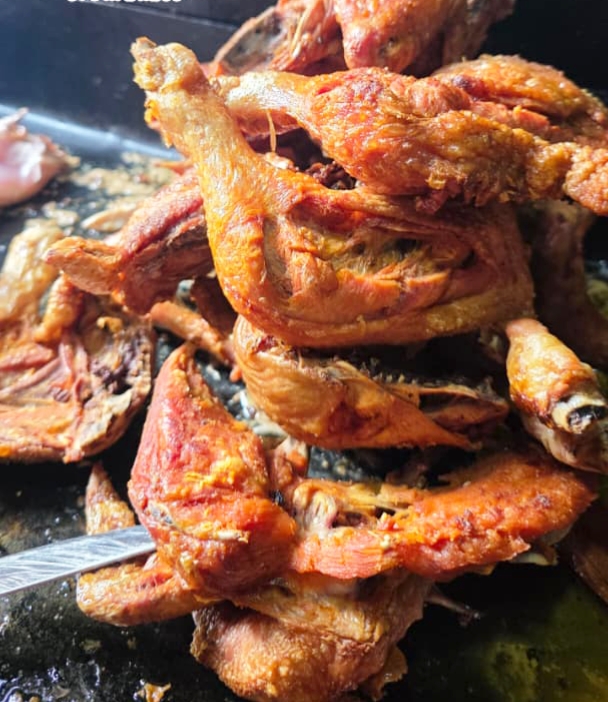 Freshly fried CK chicken pieces